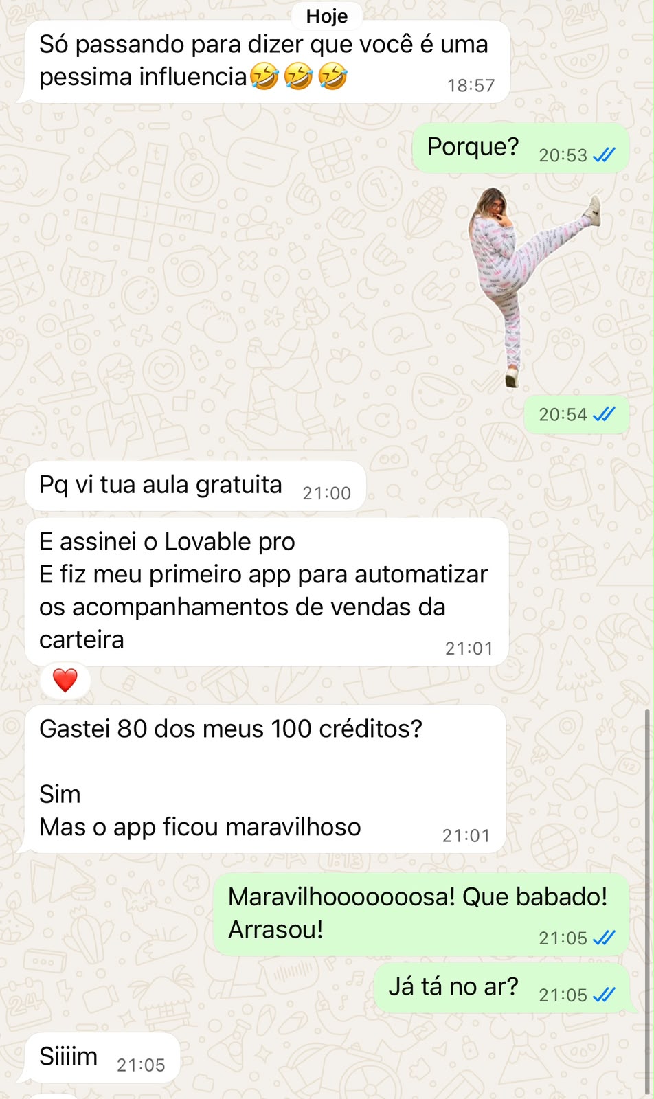 Depoimento de aluna — assinou Lovable Pro e criou primeiro app