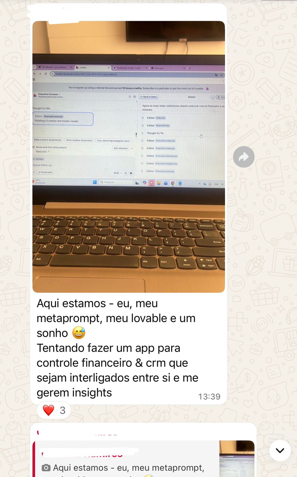 Depoimento de aluna — app de controle financeiro e CRM